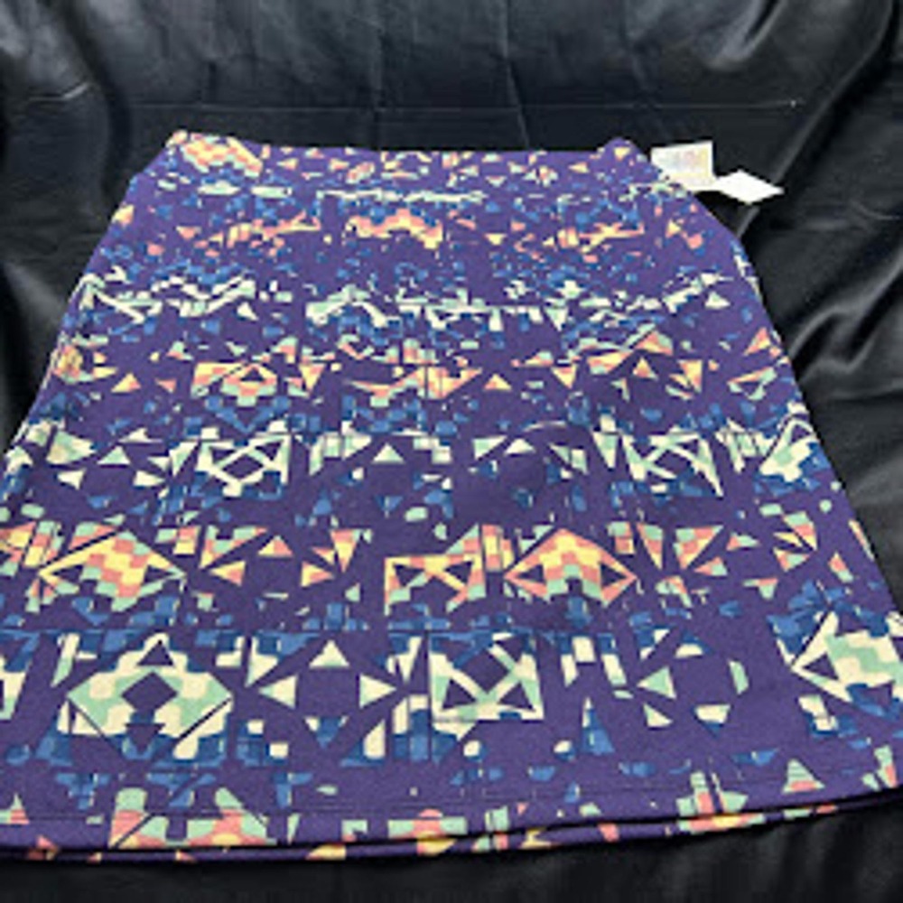 LuLaRoe Cassie Skirt 3XL NWT Purple Geometric Abstract Pencil Skirt Plus Size
